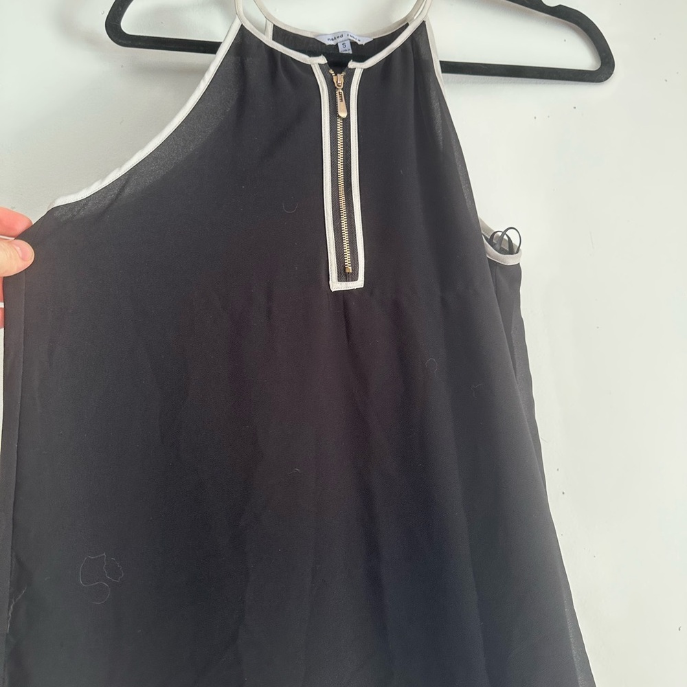 **3 for $15** Naked Zebra Gray Tank Top with White Trim **3 for $15**